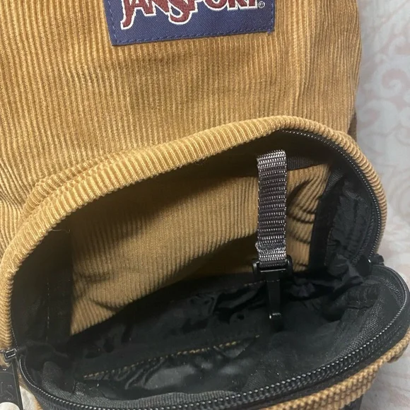 Vintage JanSport Half Pint Tan Corduroy Backpack - Picture 3 of 11